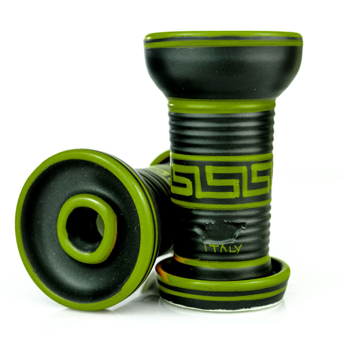 OLLA Bowl ADE VERDE - Funnel Shape Black Matt and Green