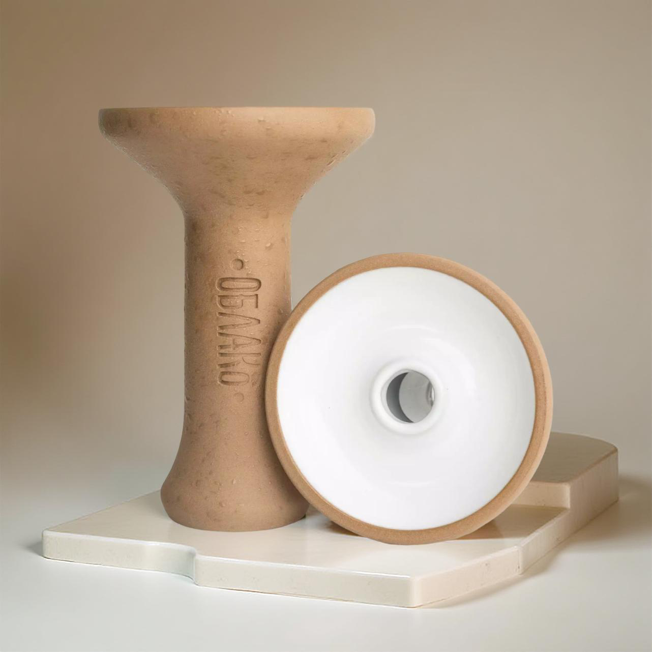 Original Russian Oblako Bowl Phunnel Mono Beige White