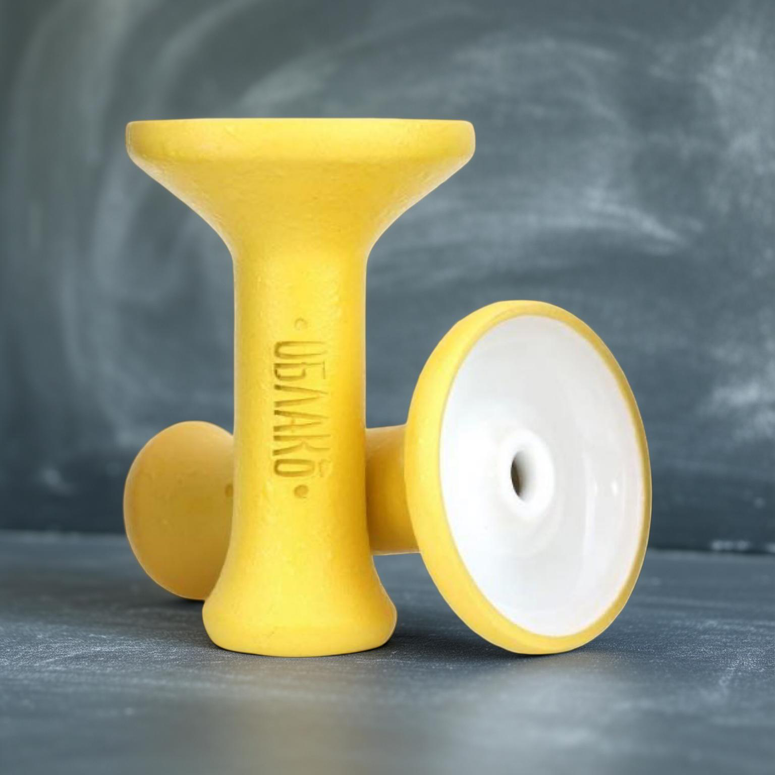 Original Russian Oblako Bowl Phunnel Mono Yellow White - Shishabox JO