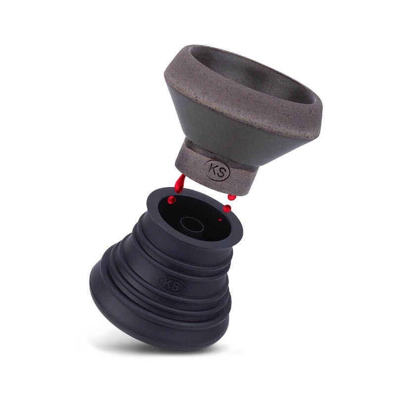 KS APPO Silko Matt hookah bowl (black) with Builtin Molasses Catcher