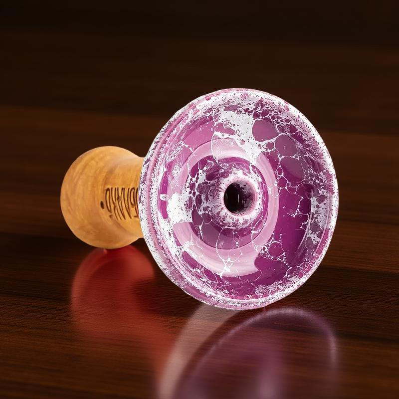 Original Russian Oblako Bowl Phunnel Shape Glaze Top Marble Purple (Grape) White Large