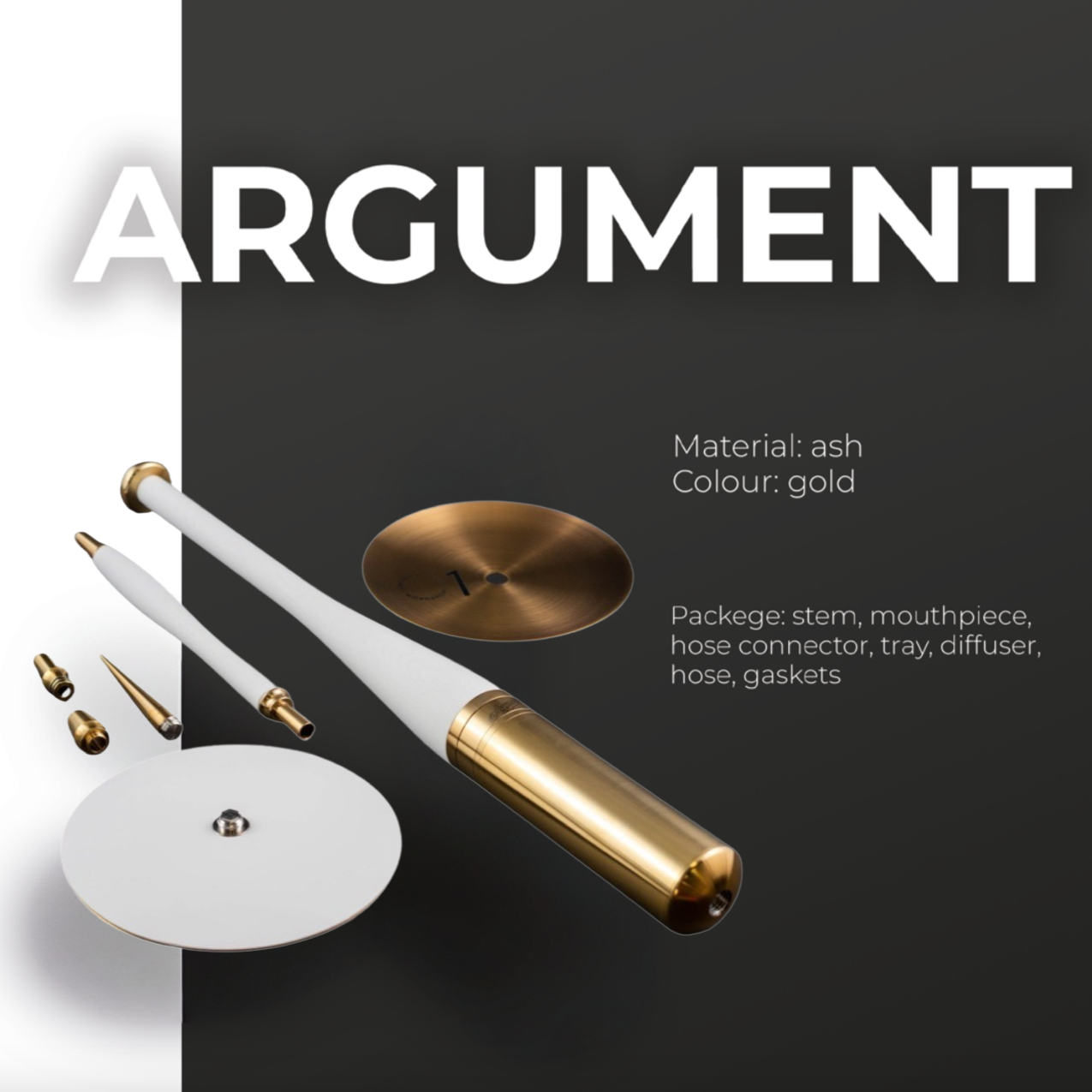 Union Hookah - Argument Gold & White Union Hookah - Argument Gold & White