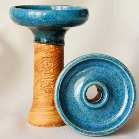 راس اوبلاكو الاصلي نفق بطبقة من المينا ازرق فاتح