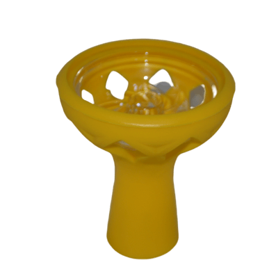 K Tobacco Cup (Silicone + Glass) Yellow - راس ارجيلة سيليكون + زجاج