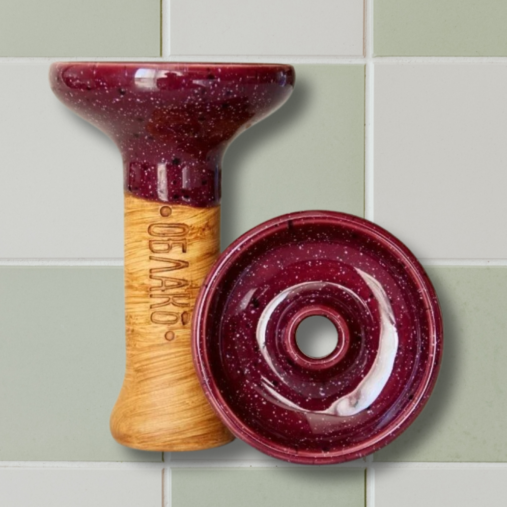 Original Russian Oblako Bowl Phunnel Shape Glaze Top Vinous