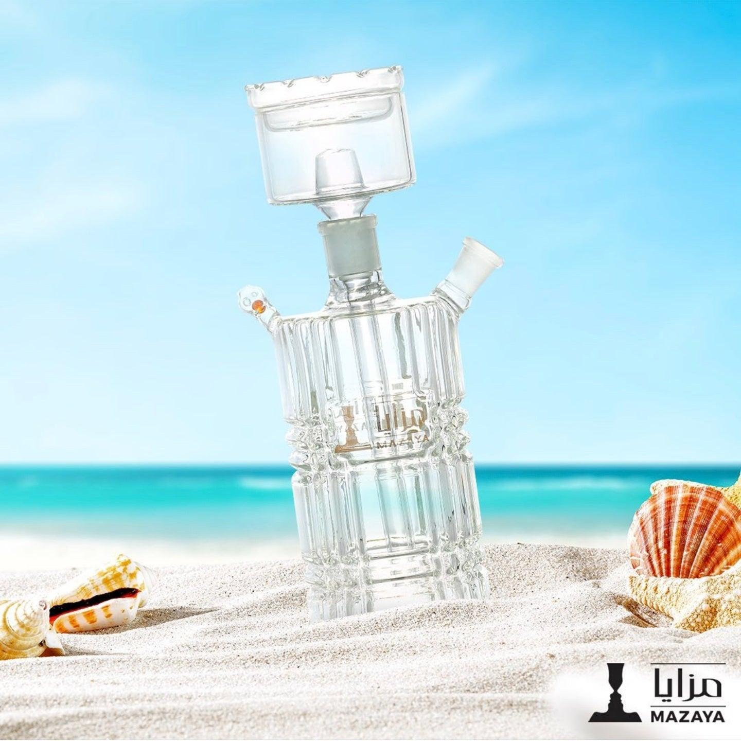 Mazaya glass shisha (Cylinder) - أرجيلة مزايا الزجاجية كريستال - Shishabox