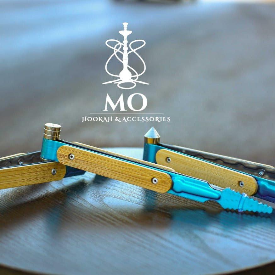 Steel & Wooden Charcoal Tong with Hammer Tip - ملقط فحم خشبي مع رأس المطرقة - Shishabox