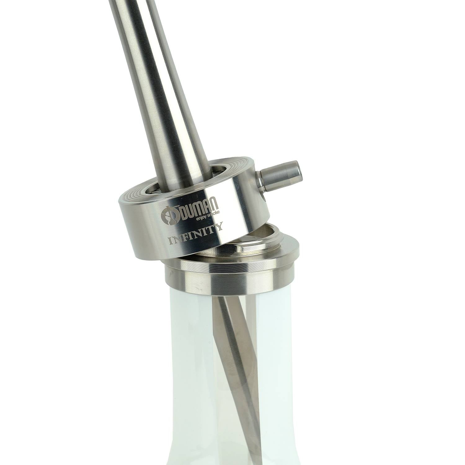 Oduman INFINITY HOOKAH - Silver Body White Glass