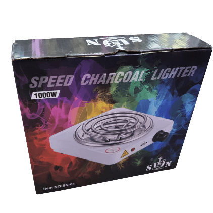 Sun Speed Charcoal Lighter (Plate Shape) - ولّاعة فحم الكهربائية صحن نوع سن - Shishabox