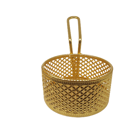 Small Charcoal Basket Gold - حمّالة فحم ذهبية - Shishabox