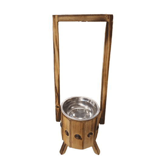 Wooden Charcoal Basket - حمّالة فحم الخشبية - Shishabox