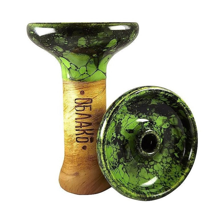 Original Russian Oblako Bowl Phunnel Shape Glaze Top Marble Green