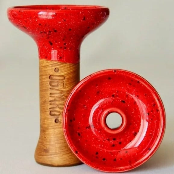 Original Russian Oblako Bowl Phunnel Shape Glaze Top Red Space