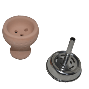 Tobacco Cup (Clay + Tray ) - راس أرجيلة فخار مع غطاء - Shishabox