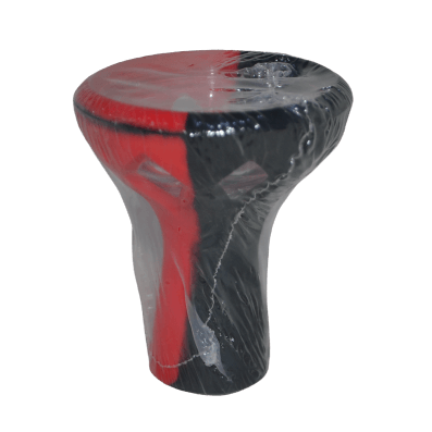 K Tobacco Cup (Silicone + Glass) Black&Red - راس ارجيلة سيليكون + زجاج - Shishabox