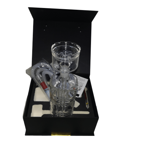 Mazaya glass shisha (Cylinder) - أرجيلة مزايا الزجاجية كريستال - Shishabox
