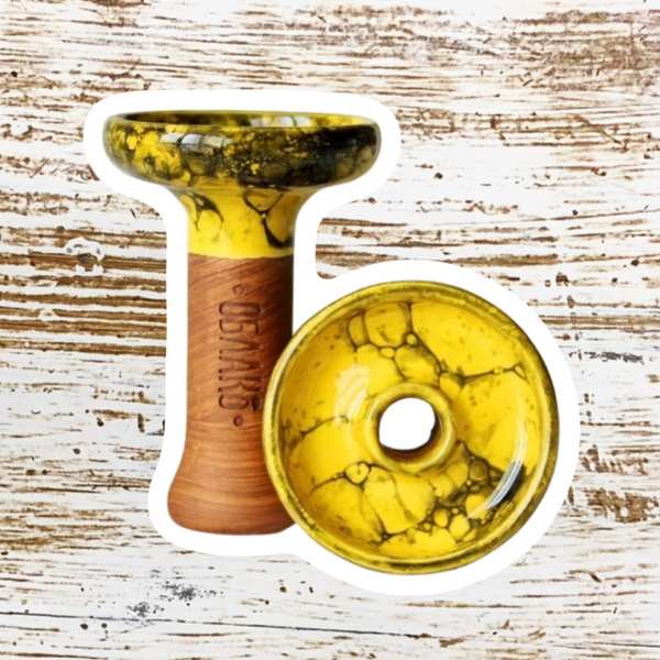 Original Russian Oblako Bowl Phunnel Shape Glaze Top Marble Yellow