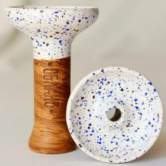 Original Russian Oblako Bowl Phunnel Shape Glaze Top White Blue Space