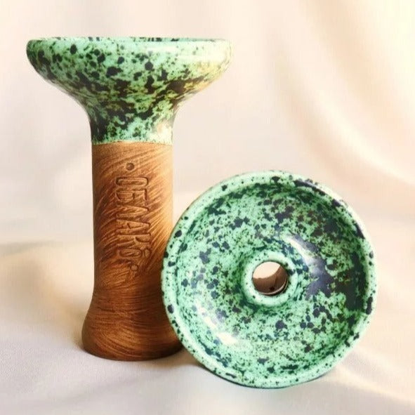 Original Russian Oblako Bowl Phunnel Shape Glaze Top Green Space