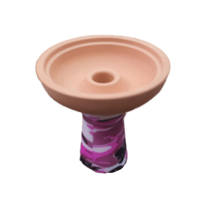 Tobacco funnel cup silicone & clay (Pink) - راس أرجيلة فخار و سيليكون (زهري) - Shishabox