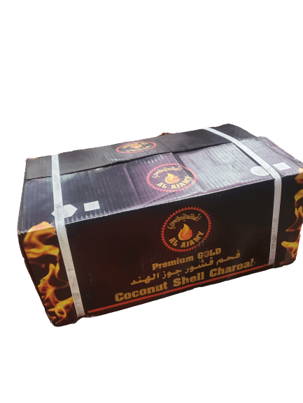 Al Ajamy Premium Charcoal (10 KG) - فحم العجمي اسطواني مخطّط - Shishabox