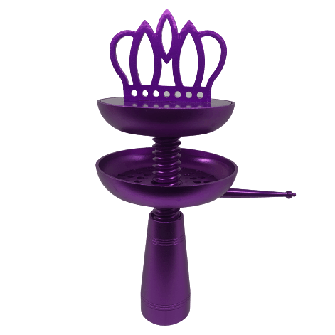 Two Levels Stainless Crown Tobacco Head Purple - راس ارجيله ستينلس التاج طبقتين - Shishabox