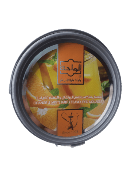 Al Waha Molasses Orange Mint KAIF -  معسّل الواحة برتقال و نعنع كيف - Shishabox