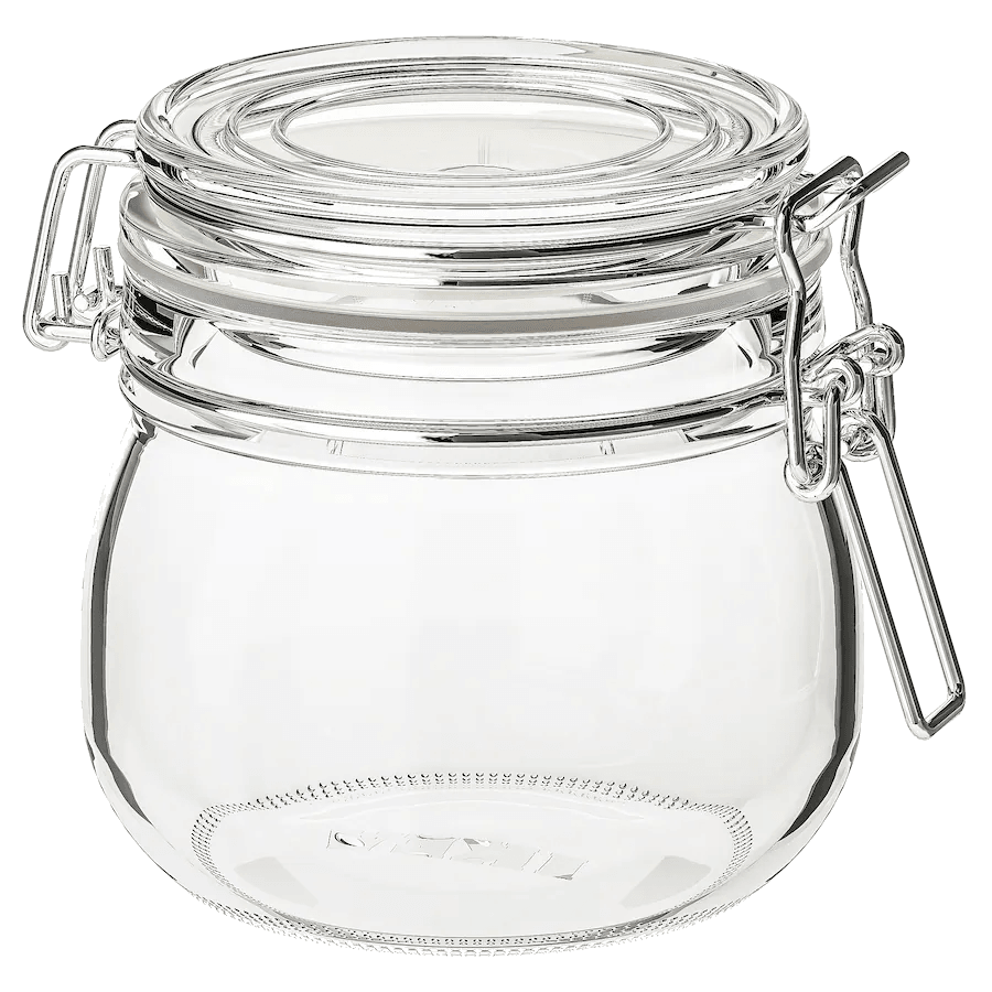 Tobacco Jar With Lid Clear Glass (Medium) - مرطبان لحفظ المعسل - Shishabox
