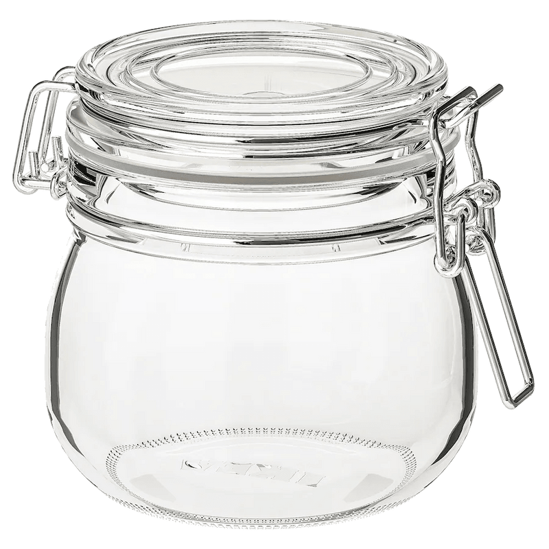 Tobacco Jar With Lid Clear Glass (Medium) - مرطبان لحفظ المعسل - Shishabox