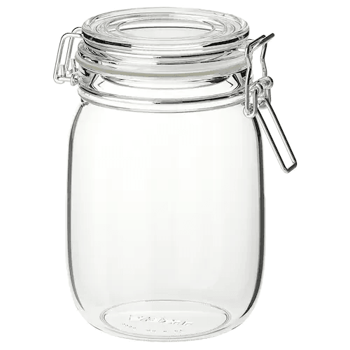 Tobacco Jar With Lid Clear Glass (Large) - مرطبان لحفظ المعسل - Shishabox